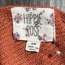 Hippie Rose  Double V Ribbed Knit Button Back Cropped Sweater Pumpkin Spice XS Photo 6