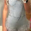 Edikted Fluffy Denim Romper Photo 2