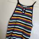 Forever 21 rainbow stripe cropped retro knit sweater tank top NWT NEW Photo 4