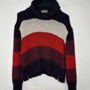 Wooden Ships  Sweater Colorblock Cowl Neck Zipper Hem Wool blend Red Size X/S Photo 1