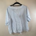 Elan NWT  Blue and White Stripe Tie Front Shirt Photo 4