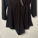 Torrid  Black Georgette V Neck Long Sleeve Chiffon Romper Size 0 12 Large Photo 5