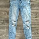 American Eagle size 6 super stretch jegging destroyed vintage jeans Photo 0