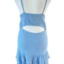 Love Tree  Baby Blue Spaghetti Strap Bottom Ruffle Mini Dress Women’s Size Large Photo 2