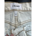 Frame  Le Slouch Women Distressed Off White Denim Bermuda Utility Jean Shorts 26 Photo 9