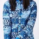 The North Face  Blue Leopard Quilted Bomber Jacket Coat Photo 0