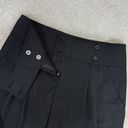 BCBGMAXAZRIA  Mandy Pleat Front Culotte Shorts Black 4 Wool Photo 5