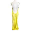 Meshki  Lucia Maxi Satin Cutout Slip Dress Golden Yellow Chartreuse Womens Size M Photo 7