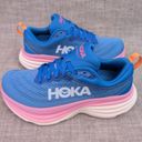 Hoka ONE ONE Bondi 8 Coastal Sky All Aboard Blue Pink Womens Sneaker 5D WIDE Photo 11