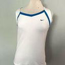 Nike  Tennis Dri Fit White Blue Sleeveless Workout Tank Top Shirt Size L Photo 0