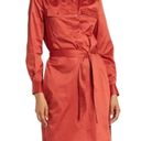 Trina Turk NWT  Cotton Long Sleeve Shirt Dress Lobster Red Women's Size Small NEW Photo 4