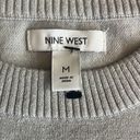 Nine West  Womens Medium Pullover Sweater Gray Metallic Long Sleeve Crewneck Photo 4