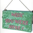 Wish From St. Xavier  You Were Here green sequin clutch bag NWT Photo 1