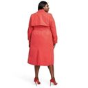 Sergio Hudson x Target Coat Size 1X Red Strong Shoulder Trench Coat Belted NWT Photo 1