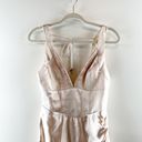 Hello Molly  Rosebud Satin Plunge V Neck Mini Dress Champagne Gold 6 Photo 10