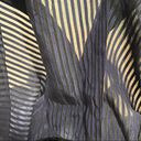 Marc by Marc Jacobs  Silk Striped Top Black and Blue, Size 8 Photo 3