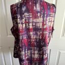 Coldwater Creek EUC  Abstract Sleeveless Blouse in Purple, Fuchsia, Tan. Photo 2