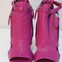 Steven By Steve Madden  Womens Pink Leather Ankle Boots Platform Size 8M Peep Toe Photo 0