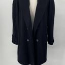 Buttons Vintage Wool Peacoat Double Breasted  Down Printed Lining Black Womens XL Photo 3