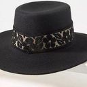 Anthropologie NWT  ASN Black Wide-Trimmed Boater Hat One Size Photo 0