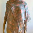 Alexander McQueen Rare sold out  Muted Skull Silk Chiffon Scarf Gray/Pink Photo 5