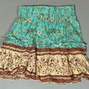 Cider Teal Turquoise Floral Paisley Mini Skirt Size S 🌷 Photo 1