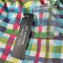 Zac and Rachel  Checkered Lightweight Button Front Popover Blouse Women’s Size M Photo 6