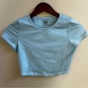 frankie's bikinis  Zippy Baby Tee Crop Top in Baby Blue size medium Photo 1