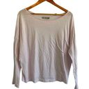 Vince  Dolan Boat Neck Pima Cotton Slouchy Long Sleeve Tee Pale Pink Medium Photo 0