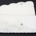 La Regale HONG KONG Beaded EVENING BAG CLUTCH Purses White Cream Sequin Floral Microbeads Photo 2