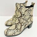 Nordstrom  Rack Ankle Booties Size 7 Leather Snake Print Block Heel NEW Photo 1