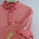 FootJoy  Pink Golf Polo Polkadot Short Sleeve Button Collar Size Medium Photo 6