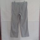 Talbots  Size 12 Linen Blend Pull On Drawstring Pants Blue White Stripe Flowy Photo 1