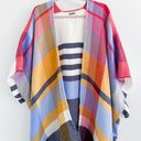 Aerie Plaid Multi Rainbow Beach Shrug Blanket Cardigan Poncho Photo 1