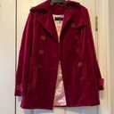 Juicy Couture  Magenta Red Velvet Vintage Pea Coat Photo 0