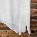 Socialite  White Polka Dot Long Sleeve Tie Waist Keyhole Top Women's Size Large Photo 3