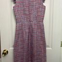 J.Crew  Tweed Blue And Pink Woven Pattern Sheath Dress Sz 00 With Fringe Photo 5