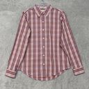 L.L.Bean  Top womens XS Red White Plaid Button Up Cotton Wrinkle Free Shirt Photo 0