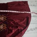 Bobeau  NWT Burgundy Velvet Embroidered Peasant Boho Top Size Large Photo 5