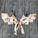 The Bikini Lab  Watercolor Floral Ruffle Wrap Bikini Swim Top NWT size Medium Photo 2