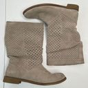 Toms  Boots Size 9 Serra Perforated Suede Leather Slouch Beige Oxford Tan Shoes Photo 3