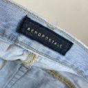 Aeropostale  Light Wash Distressed Denim Lace Hem Cheeky Shorts Photo 3