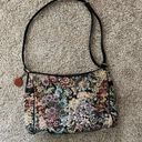 SAS Floral Shoulder Bag Purse Canvas Leather Zip USA Multi Color Tapestry Bag Photo 0