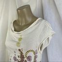 DKNY NWT VTG Y2K  Jeans Petites T-Shirt Cream Purple Green Paisley Studded Sz SM Photo 3