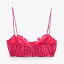 ZARA NWOT  BLOGGERS FAV TEXTURED CORSET CROP TOP MAGENTA PINK LARGE Photo 2