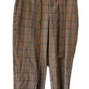 A New Day  Plaid Tie Waist Straight Pants Brown & Beige sz 6 NWT Photo 0