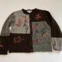 Dress Barn Vintage  Sweater With Patch Pattern And Leather Buttons Photo 3