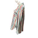 Caslon Women's  striped multi color button down long sleeve, size Large L Photo 2