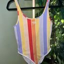 Nike  Retro Multicolor Striped Bodysuit Size Small Photo 0