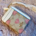 Coach Heart Print Zip Card Case Photo 3